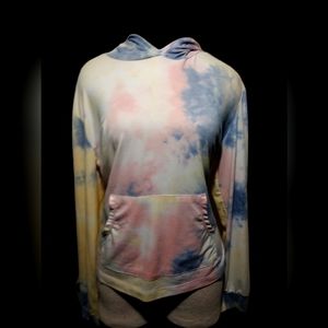 WALLFLOWER TIE DYE LONG SLEEVE WITH HOOD Sz Large
